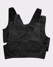 Hanes Tank Bralette 3-Pack ComfortFlex Fit Pullover Cool Comfort Tag Itch Free