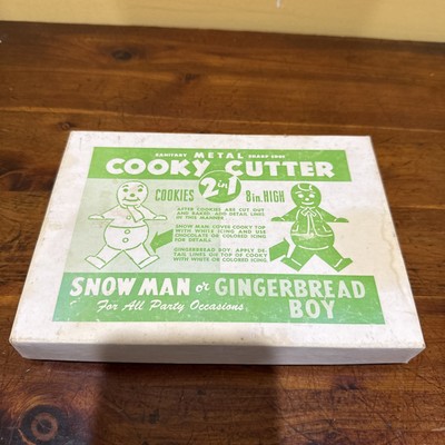 Vintage Metal Cooky Cutter 2 in 1 Cookie Cutter-8  High-Snowman Gingerbread Boy