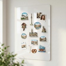 Magnettafel Wand 90x60 cm Wei&szlig; Magnetische Metalltafel langlebig f&uuml;r Fotos Samml