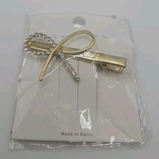 Hair Clip Gold Bow With Rhinestones Hair Clip