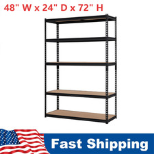 48x24x72" 5Tier Garage Shelf HeavyDuty Steel Shelving Unit Adjustable Metal Rack