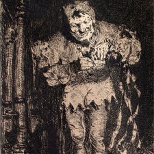 William Merritt Chase Jester The Court Jester Impressionism sign copperplate