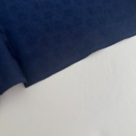 Navy Sway #A 13.5x37 Vintage Japanese Jacquard Kimono Silk Fabric SCH85