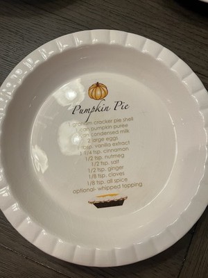 Vintage Ceramic Pumpkin Pie Recipe Dish Baking Plate