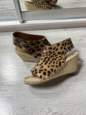 CELINE Paris Tan Leopard Ponyhair Espadrilles Sandals Cheetah Size 40