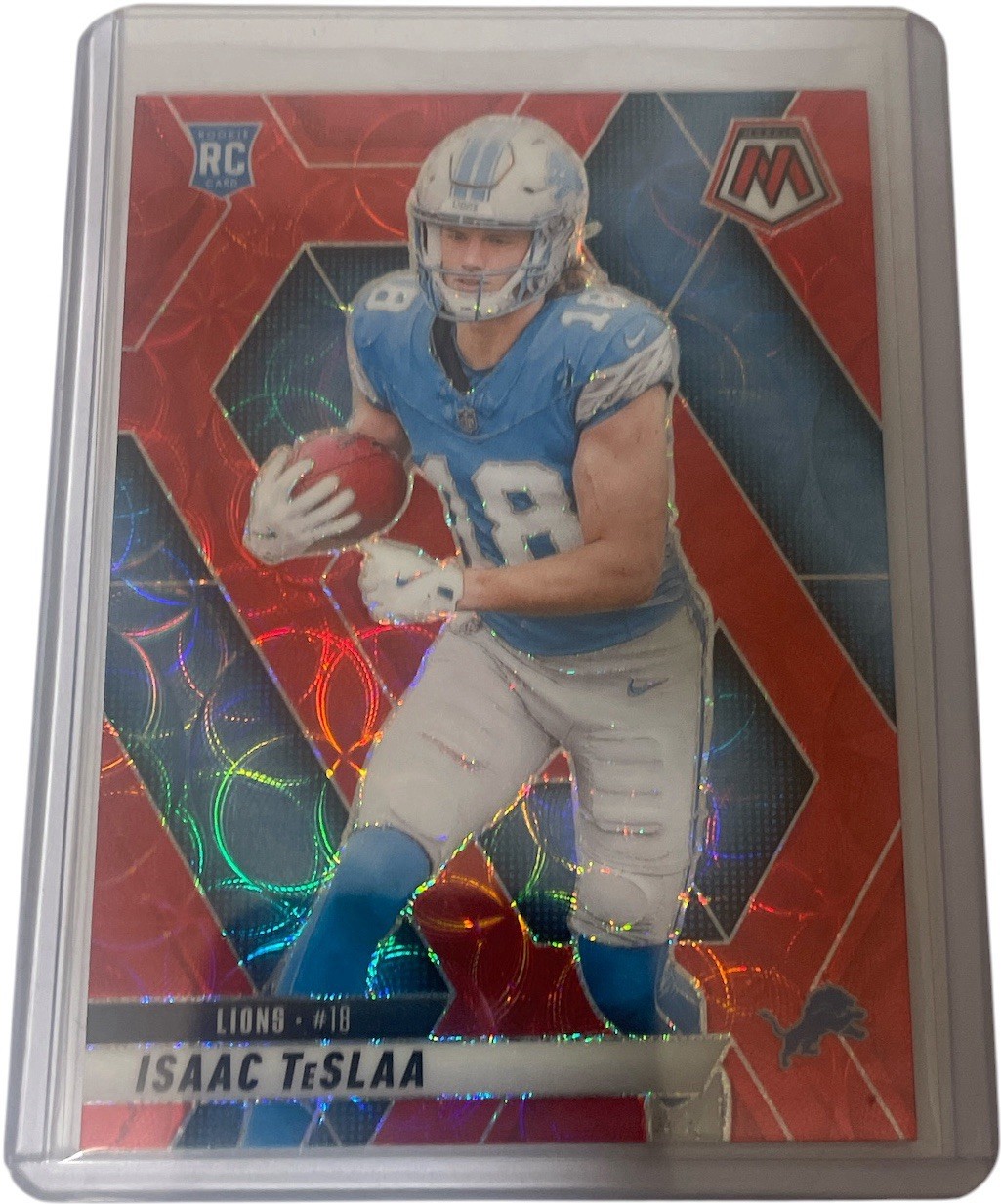 2025 Panini Mosaic - Rookies Isaac Teslaa #319 Red Scope Prizm (RC)