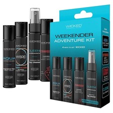 Wicked Weekender Adventure Kit - Aqua, Hybrid, Strawberry Water Based Lubricant