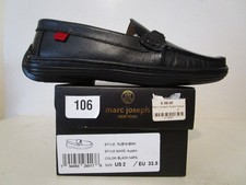 Marc Joseph Austin Leather Slip On Boys Bit Buckle Loafers Black Napa Size 2