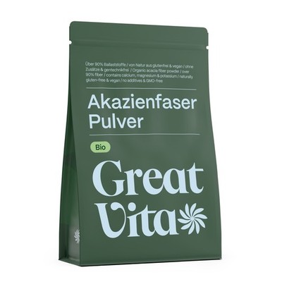 GreatVita Bio Akazienfasern Pulver 250g | Lebensmittelqualität E414 - DE-ÖKO-037