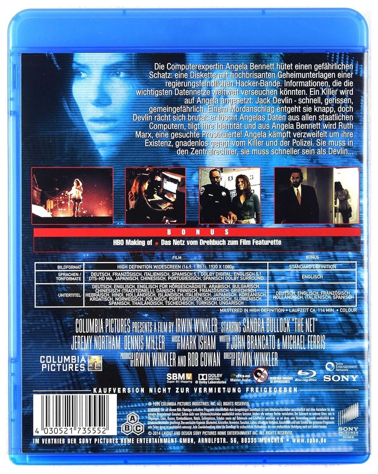Das Netz (1995)[Blu-ray/Neu/OVP] Thriller mit Sandra Bullock, Jeremy Northam, De - Bild 2 von 2