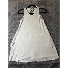 Allya Womens Heathered Oatmeal Knit Swing Dress Keyhole  Medium 0101