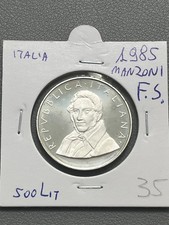 ITALIA ARGENTO REPUBBLICA 500 LIRE 1985 ALESSANDRO MANZONI   PROOF