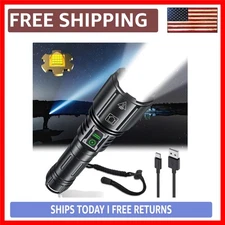 Ultra Bright 4200 Lumens Tactical Rechargeable Flashlight – Waterproof & Dura...