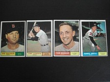 1961 TOPPS BASEBALL 4-CARD LOT- I. DELOCK/J. LANDIS/T. MORGAN/G. BELL- EX/NM