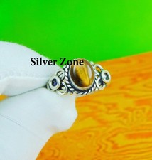 Tiger's Eye Ring 925 Sterling Silver Vintage Ring Women's Ring SZ 5-13