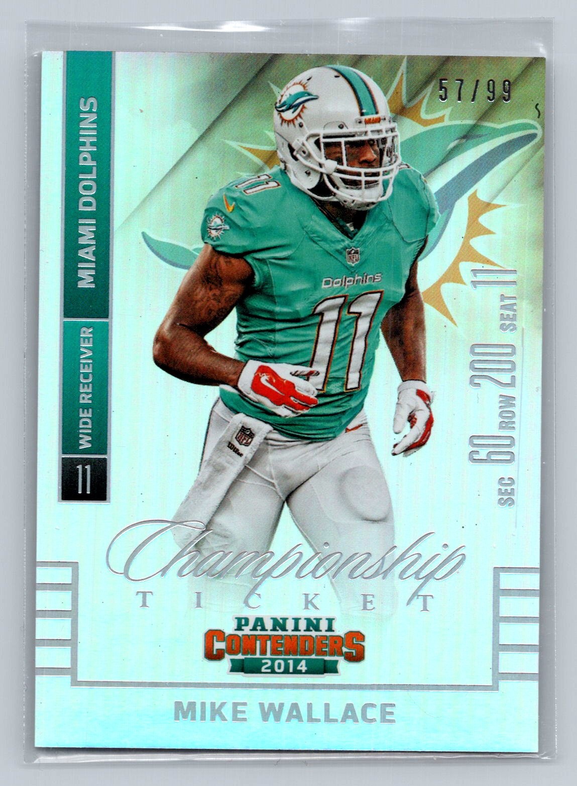 2014 Panini Contenders #41 Mike Wallace Championship Ticket #/99