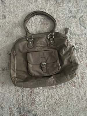 Liebeskind Berlin Tan/Gray Satchel Bag. Missing Shoulder Strap.