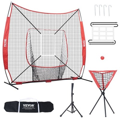 VEVOR Baseball Pitching Net Pitching Target 244x106cm Tragetasche Schlagen