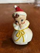 VTG Josef Originals Christmas Pixie Elf in Santa's Sack Bag Ornament Japan