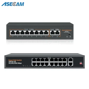 48V-52V PoE Interrupteur 8/16 Port Gigabit IEEE 802.3af/à IP caméra CCTV Réseau