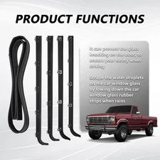 Front Door Window Weatherstrip Kit Felt Seal Run Channel Fit 1987-1997 Ford F150