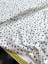 120x150cm Stoff Rest Jersey Baumwolljersey Blätter Haselnüsse