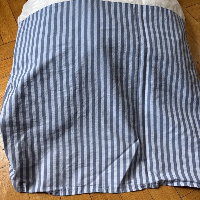 Ralph Lauren Blue Stripe Coastal KING Bed Skirt