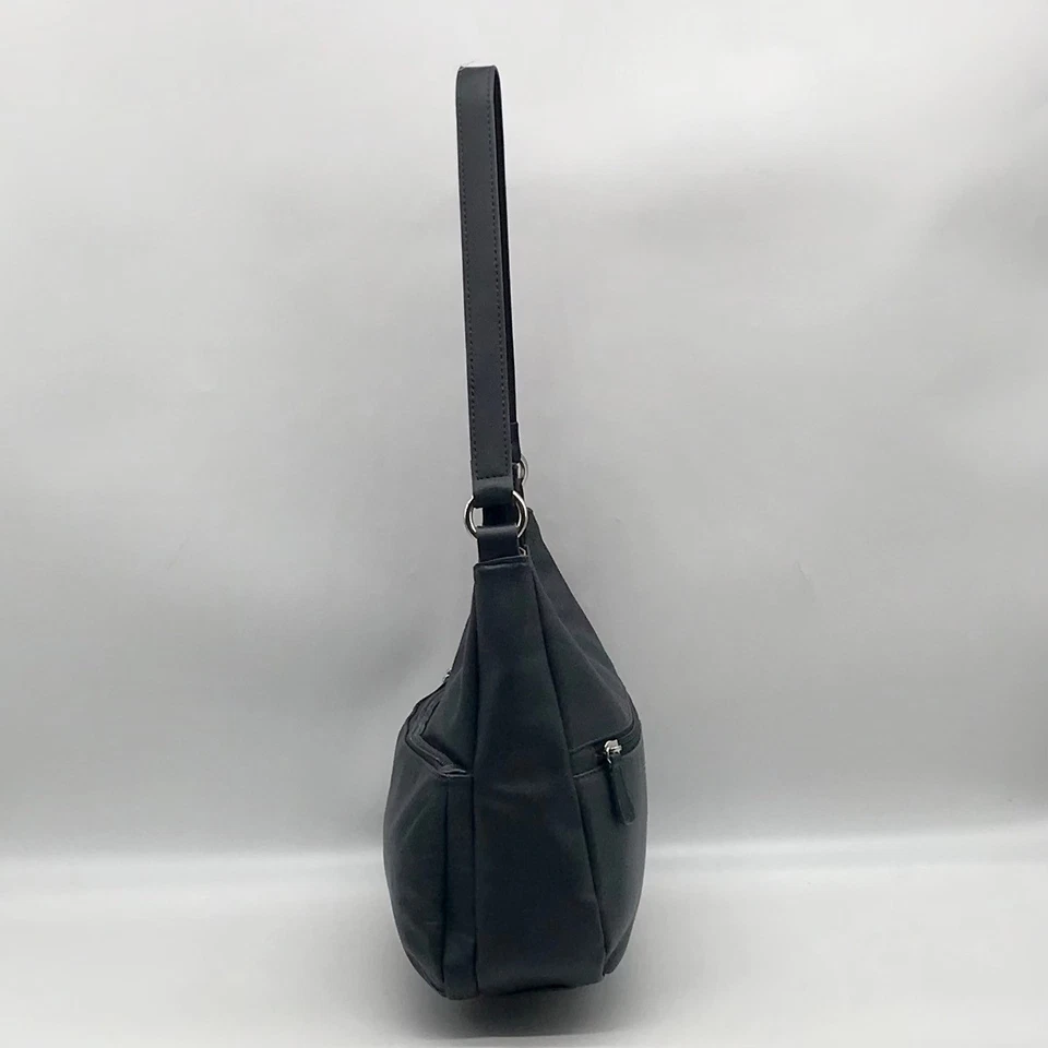 Bolso Hobo Giani Bernini Cuero Napa Azul Marino Foto 3 de 4