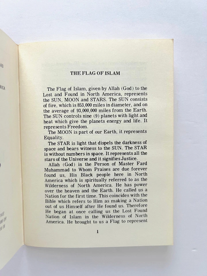 Elijah Muhammad. The Flag of Islam. Chicago 1974. Nation of Islam prophet. 1st. Foto 2 de 2