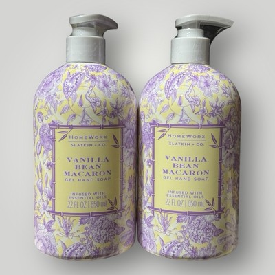 2x Homeworx Slatkin + Co VANILLA BEAN GEL Hand Soap W/ Essential
