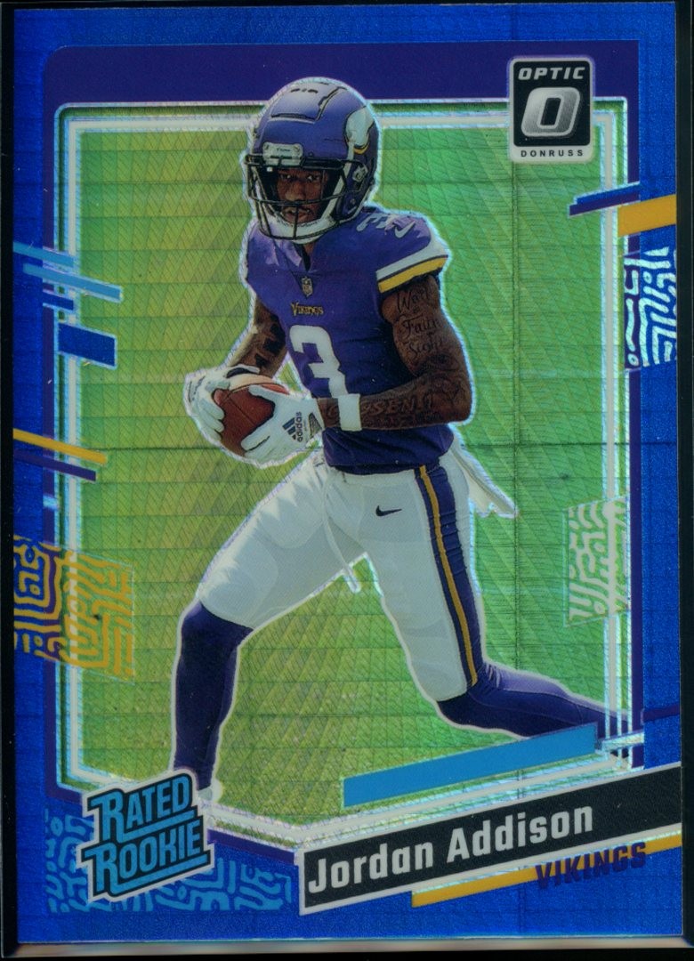 2023 Donruss Optic #271 Jordan Addison Blue Hyper