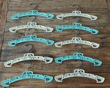 Vtg 60s Set Lot Baby Child Clothes Hangers Plastic Lamb Stars Moon Aqua White