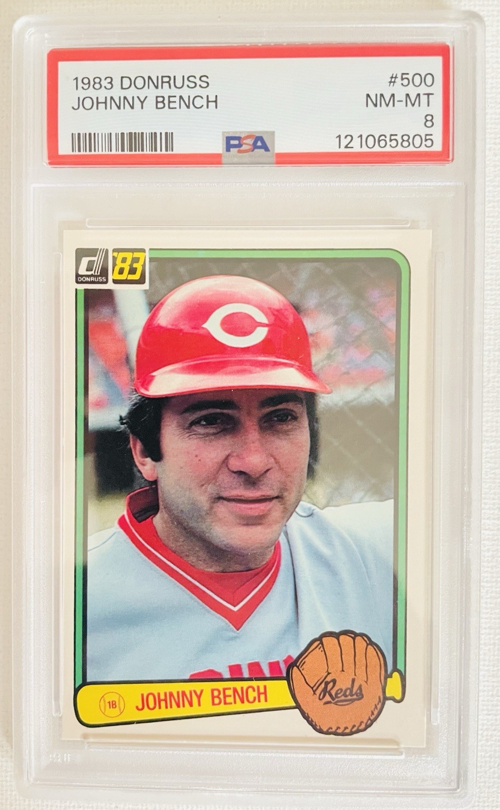 1983 Donruss Johnny Bench #500 PSA 8 NM-MT HOF Cincinnati Reds