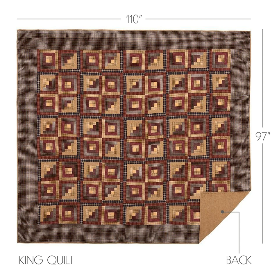 Rustic King Quilt Red Patchwork Millsboro Cotton Bedroom Decor VHC Brands - Image 3 of 4