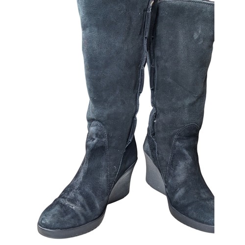Botas de cuña UGG para mujer talla 6 Elsey piel de oveja altas forradas cálidas 5586 - Imagen 6 de 12