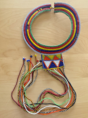 1980 Auth African Masai Beads Traditional Wedding Necklace Kenya Handmade Tribal