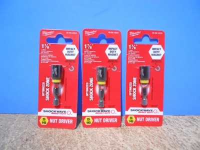 3 Pk Milwaukee 1-7/8'' Shock Zone 5/16'' Nut Driver Impact Duty Magnet 49-66-4503