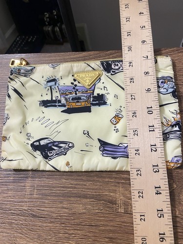Prada Retro Car Drive-In Theater Cartoon Clutch Pouch Second Bag, Good - Picture 14 of 18