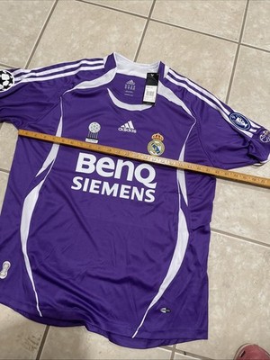 Real Madrid 06/07 Adidas Benq Siemens XL Purple Third Kit #21 NWT