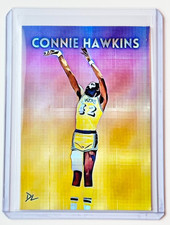 Connie Hawkins Limited Artist Signed "Los Angeles Lakers" Refractor Card 1/1