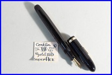 134 Mm Conklin Nozac Faceted Black Celluloid Cushion Flex Gold F 14Kt Nib