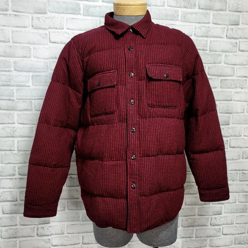 Ralph Lauren Rugby Outfitters Hombres L Abajo Puffer Camisa Chaqueta Rojo Pata de Gallo Foto 3 de 4