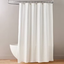 Hearth  Hand Magnolia Stripe Matelass  Shower Curtain - Cream 72x72"