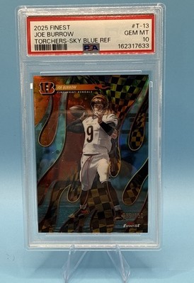 2025 Topps Finest - Torchers Joe Burrow #T-13 Sky Blue Refractor /150