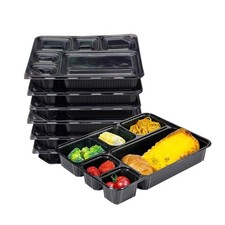 Meal Prep Food Containers 6 Compartment Reusable Microwave BPA Free Lunch Box