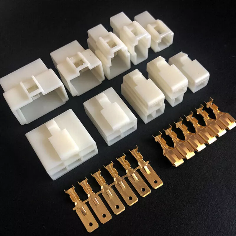 1-12 Way Pin 6.3mm Plug+Crimps Electrical Multi Plug Connector Terminal Block - Image 2 of 4