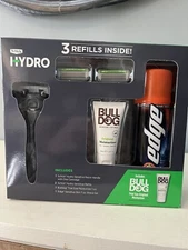 Schick Hydro Sensitive Razor Gift Set 3 Cartridge Kits Edge gel 7oz NEW mens