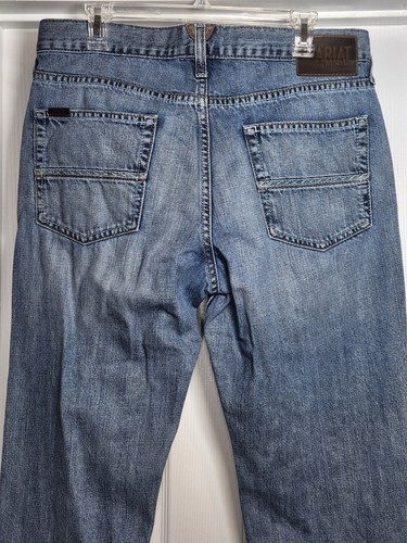 Ariat M5 Jeans Mens 35x32 Straight Leg Denim Cotton Medium Wash Work Sebastian - Bild 11 von 12