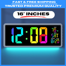 16 LED Wall Clock, 7 Night Lights, 5 Dimmer, ...