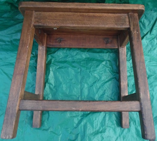 Very Rare Antique Solid Oak Houlton & Grant LTD Wooden Stool - Picture 10 of 15